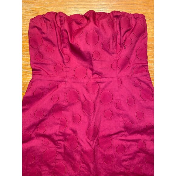 Strapless Fuchsia Polka Dot Dress - Picture 2 of 5
